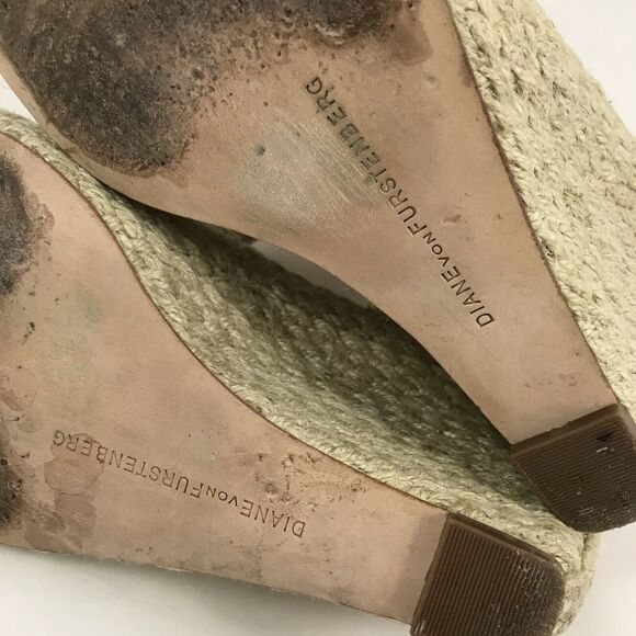 Diane Von Furstenberg Sudan‎ Espradrille Wedge Sandals Patent Shoes Size 6.5M - Picture 8 of 10